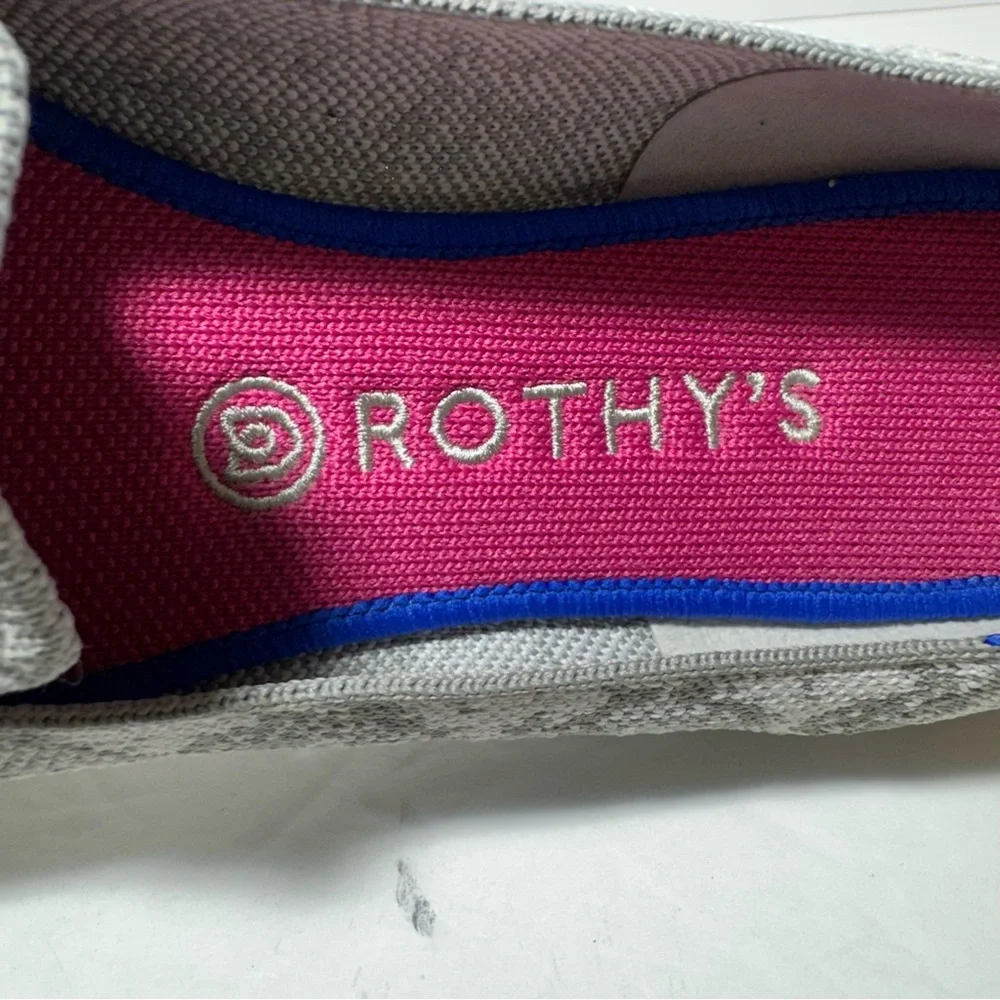 Rothy’s The Loafer Ivory Grey Snake Women's Round Toe Slip on Flats Size 9.5